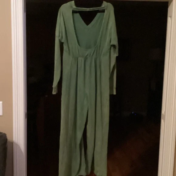 FP Movement by Free People Hot Shot Runner Smoked Pine Wide Leg Jumpsuit - Picture 7 of 7